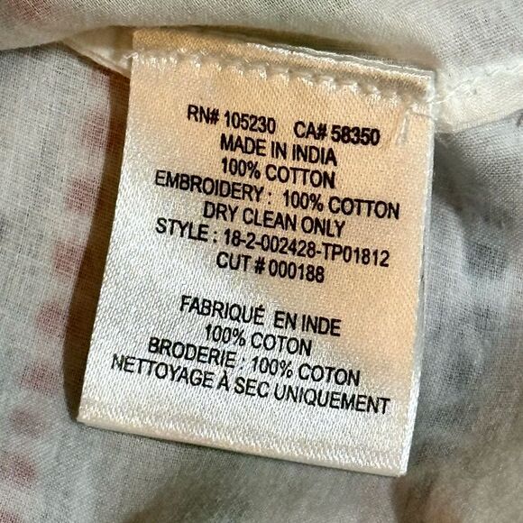 Joie Jenollina Embroidered Cotton Peasant Shirt Top Sz XS/S - Picture 5 of 9